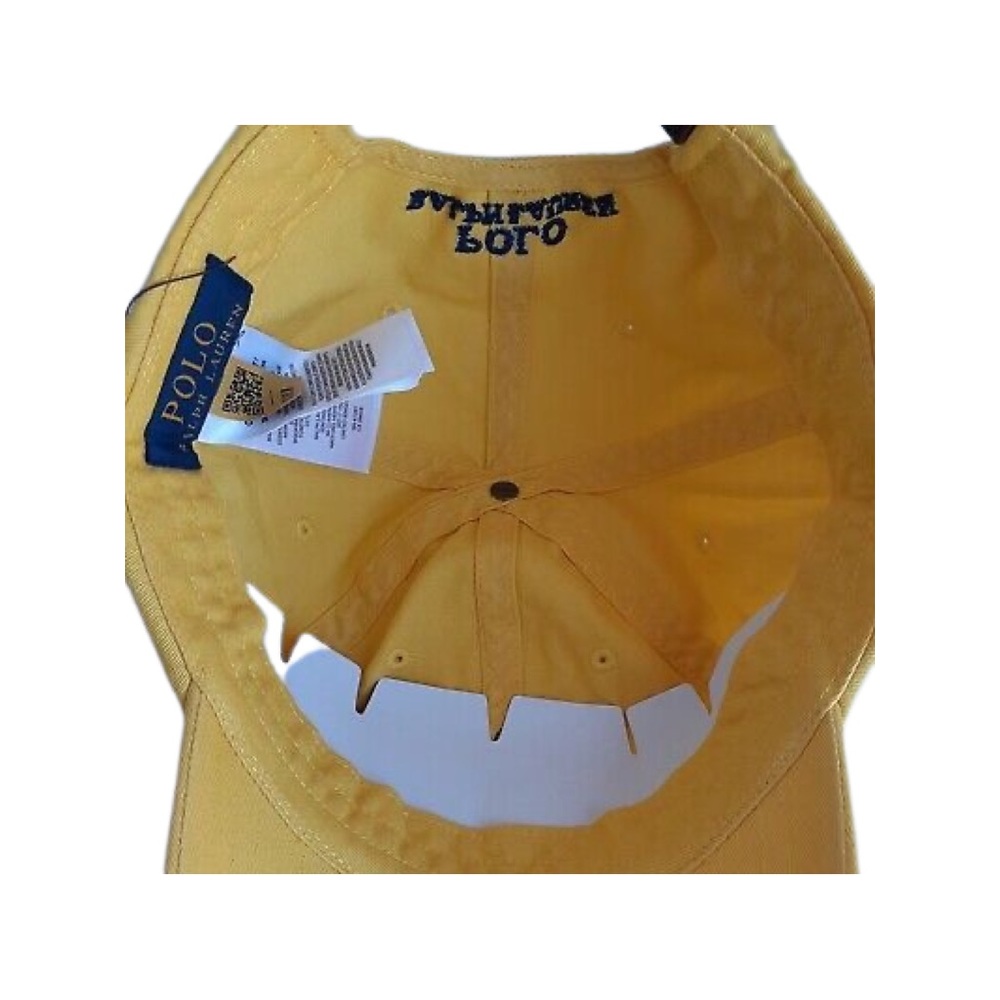 🐻Polo Ralph Lauren Polo Bear Mens Chino Adjustable Ball Cap Hat Yellow🐻 - Picture 5 of 12